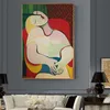 Dreaming Woman by Picasso Abstract Canvas Paintings Reproductions Impressionist Wall Art Posters and Print for Living Room Decor