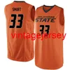 Оклахома государственные ковбои колледж Marcus Smart # 33 черный оранжевый ретро баскетбол Джерси мужская сшитая пользовательское название Имя майки