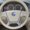 För Volvo XC60 S60L gammal S80L DIY Custom Leather Peach Wood Grain Hand-Sewn Car Ratt Cover