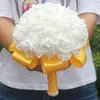 Bridesmaid Wedding Foam flowers Rose Bridal bouquet Ribbon Fake