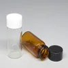 Пустые 3ML 5 мл стеклянные флаконы с черным или белым винтовым топом Trasparent и коричневая трубчатая стеклянная трубка для жидкости используют бутылки реагента