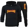 Мужской трексуит 2 кусочных равнина Hoodie наборы мужской улицы одежда оптом ROPA Hombre Pullover с нарядами брюки брюки костюм X0909