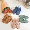 Baby Gladiantor Sandals повседневная дышащая душистая поганка римская обувь ПВХ летние дети пляжные дети девушки 220224