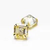 Amerikansk kvalitet Fancy Color Yellow Syntetisk Diamond CZ Asscher Step Cut 2.0ct Loose Gemstone H1015