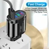 Hög hastighet 4usb -portar 3.1A USB Wall Charger EU US UK AC Power Adapters för iPhone 12 13 14 15 Pro Max Samsung Huawei F1 med detaljhandelslådan