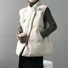 OL hiver gilet gilet veste haut pour femme minimaliste élégant épais chaud manteau femme col montant lâche Parkas 210421