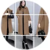 Manteau mi-long femme version coréenne d'automne et d'hiver manches lanternes en laine Au-dessus du genou veste 210527