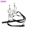 NXY Sm bondage Leather Bondage female Stainless Steel adjustable torture play Clamps metal Nipple clips breast BDSM Restraint Fetish sex toy 1126