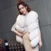 Zadorin Nowy Luksusowy Faux Fox Fur Kamizelka Kobiety Plus Size Furry Krótkie Faux Futro Kamizelki Płaszcz Futro Gilet Fourrure Jesień Zimowy Płaszcz Y0829