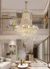 Lüks kristal avize oturma odası için büyük tasarım lobi hainging lamba led ev dekor merdiven aydınlatma yeni yaratıcı parlaklık