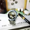 Fassing 2020 Luxus Automatische mechanische Uhr Männer transparente Goldene Bridge Uhren Klassischer Silberbanduhr für Gentleman