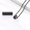 Cylinder Shaped Cremation Urn Necklace in Stainless Stee, Pet and Human Ashes Holder, Loss of Love, Secret Box