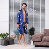 Mens Plus Size Sleepwear Sleepwear Silk Silk Underwear Nightwear Manica lunga Dragon Stampato Accappatoio Agagli Accappatoio M-5XL