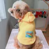 Pet Kazak Hoodies Sıcak Kış Köpek Giysileri Köpek Giyim Küçük Köpekler Chihuahua Yavru Kıyafet Moda Gökkuşağı Tasarım Ceket Yorkie Hoodie Toptan Sarı XXS A262