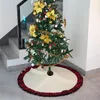 Sublimation Tree Skirt Decoration Linen Thermal Transfer Printing Skirts Christmas Decorations Blank Single Side