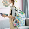 2 stks Vrouwen Rugzak Leuke Afdrukken Canvas Student Schooltassen Voor Tiener Meisjes Casual KnapsAcks Reizen Schouderhouder Mochila Q0528