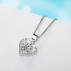 925 Sterling zilveren hanger ketting vrouw mode-sieraden hoge kwaliteit kristal zirkoon hart-vormige lengte 45cm