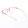 2021 Lunettes de soleil de mode classique Cat Eye Cat Hommes et Femmes Bleu Vert Rose Rose Exquise Cheetah Logo Lunettes Silver Gold Métal Cadre Moderne Design Change Style Coffret correspondant