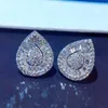 Water Drop Cubic Zirconia Stud Earring for Women 패션 웨딩 보석 선물 Will and Sandy