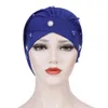 Nuove Donne Musulmane Perline Cancro Cappello Cappello Cofano Turbante Foulard Wrap Cap Perdita di capelli Elastico Skullies Berretti Arabo Copertura Moda