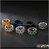 Wedding Drop Delivery 2021 Retro Hiphopowy zegarek Link Chain Ring ze stali nierdzewnej Punk Rock Biker Finger mężczyźni kobiety pierścionki dla par biżuteria G