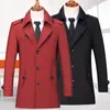 Spring And Autumn Mid-Length Trench Coat Men'S Korean Style Fashion Casual Jacket Male Business Formal Wear Lapel Top Coats
