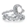 Bröllopsringar Ankomst Big Zircon CZ Stone Ring Set för kvinnor Fashion Engagement Jewel Christmas Gift