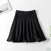 SURMIITRO Autumn Winter Thick Knitted Mini Pleated Skirt Women Korean Style Pink All Match High Waist A Line Skirt Female 210712