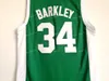 Męskie Leeds High School # 34 Charles Barkley Jersey Zielony Szyte College Koszykówka Jersey Szybki rozmiar S-XXL