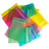 Zip Lock Plastic Bags 12x18cm Pink Blue Green Yellow Resealable Clear Dried Food Candy Smell Proof Storage Zipper P|acking Bag 100pcs/lot Package