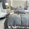 Bedding Sets Luxury Home Textiles Plush Bed Linen Set Quilt Cover Pillowcase Winter Velvet 4pcs Double Supplies