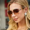 Occhiali da sole oversize Cat Eye per le donne Luxury Brand Fashion Occhiali da sole con mezza montatura Retro Trendy Cateye Eyewear1540001