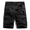 Cotton Elastic Waist Shorts Fashion Summer Calf-length Men Casual Military Style Brand Cargo Male 28 Men's