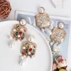 Bohemian simulado pérola brincos de rinestones para mulheres garota cair brincos de casamento festa jóias presentes