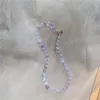 Кулон ожерелья красочные фиолетовые акриловые сердца ожерелье имитация жемчужина женские друзья вечеринка мода элегантные украшения подарок