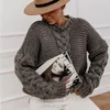 Women's Sweaters 2021 Autumn Twist Women Winter Warm Long Sleeve Solid Knitted Sweater Casual V Neck Loose Oversized Ladies Pullovers