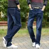 SHAN BAO Jeans denim elasticizzati larghi dritti di marca autunnale Jeans casual da uomo taglie forti di alta qualità da uomo stile classico