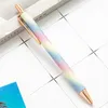 Gold Powder Press Pen Office Cartoon Ballpoint Pen DIY Metal Ball Pens School Student Supplies T2I53295