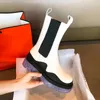 Boot Chelsea Stiefel Echtes Leder Frauen Britischen Stil Herbst Winter Plattform Knöchel Mischfarben Schuhe 220310