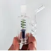 Pequeño conjunto completo portátil Cristalería Cachimba Fumar Mini Quemador de vidrio colorido Botella de burbujeo con tazones de aceite de 10 mm Percolador Burbujeador Pipas de agua Tazón de tabaco