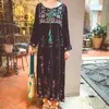 Vanovich Yaz ve Bahar Bohemian Elbise Kadın Moda Rahat Nakış Pluz Boyutu Uzun Kollu Giyim 210615