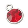 Toptan Yuvarlak Renkli Ay Birthstone Charms Alaşım Takı Kristal Charms 9 * 12mm AAC733