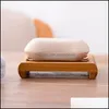Aessories Bath Home & Gardennatural Bamboo Dishes Tray Holder Bathroom Soap Rack Plate Box Container Hwb7587 Drop Delivery 2021 J8Kui