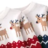 Autumn Fall Winter Girls Boys Knit Sweater Christmas Outifts Elk Print Knitted Sweaters Screw Neck Warm Pullover Clothes 2-7T Y1024