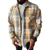 Übergroßes Hemd 2021 Mode Männer Plaid Casual Lose Wolle Jacke Mantel Langarm Herren Kleidung Streetwear männer Polos