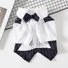 Gentleman Dog Wedding Suit Formal Shirt Bowtie Tuxedo Dog Apparel Pet Halloween Christmas Costume Striped Dogs Clothes with Tie fo185g