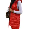 Vrouwen Vesten Mouwloze Puffer Jassen Vrouwen Capuchon Katoen Gewatteerde Down Vest Winter Streetwear Rits Zak Plus Size Lange Jassen