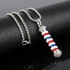 Pendentif Colliers Barber Shop 3D Polonais Mode Longue Chaîne Collier Coiffeur Souvenir Charm Déclaration bijouterie