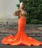 Pretty Prom Dresses Aso Ebi Mermaid One Shoulder Tassel Applique Satin Sweep Train Plus Size Women 2021 Party Evening Gowns