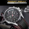 MEGIR Mens Watches Top Brand Luxury Quartz Watch Men Fashion Casual Black Leather Strap Clock Big Dial Sport Watch Erkek Saat X0524